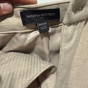 Banana Republic High Waist Wool Light Beige Trousers